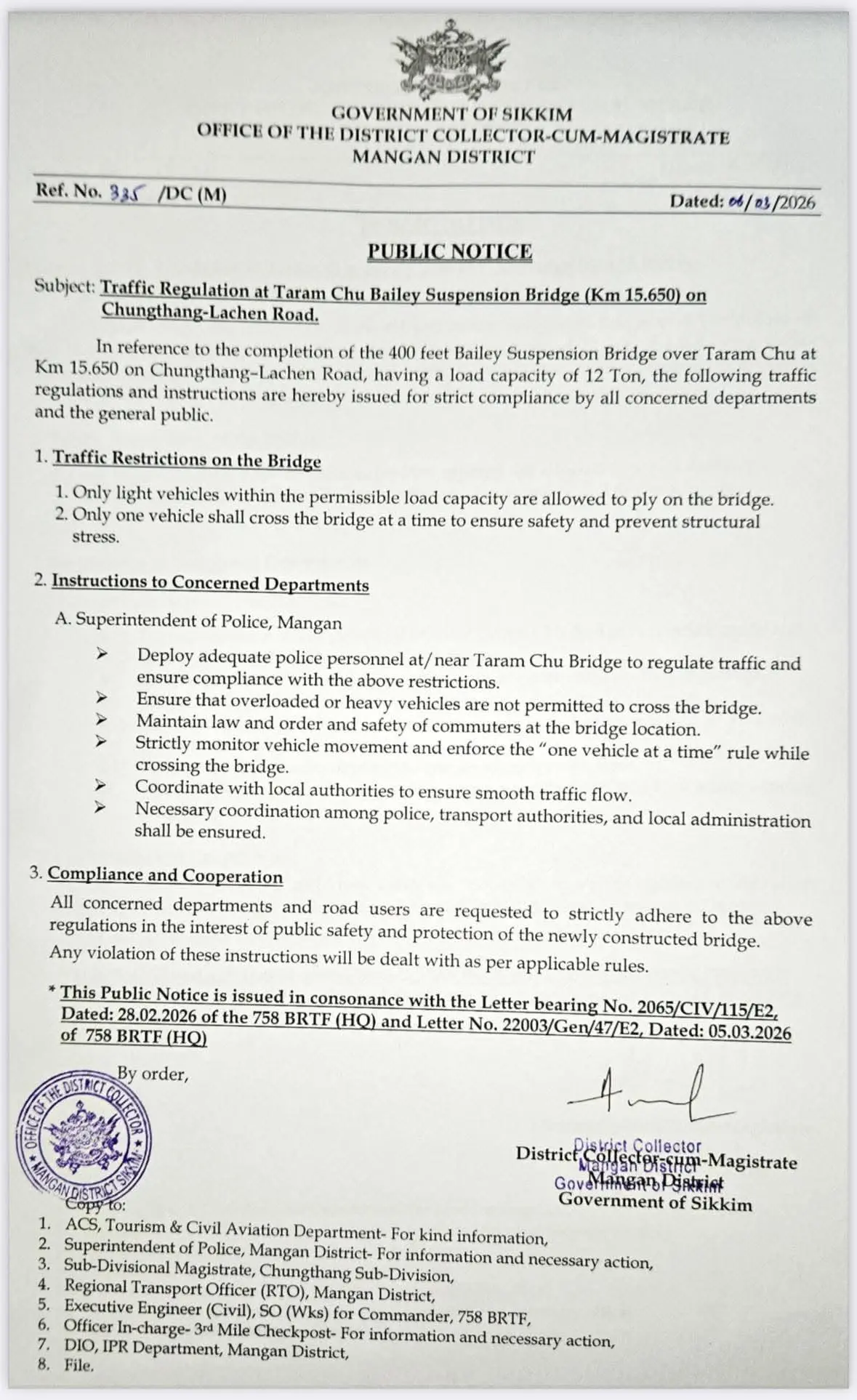 Lachen Route Reopens